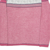 TOMMY HILFIGER Womens Patterned Jumper Pink Tight Knit L