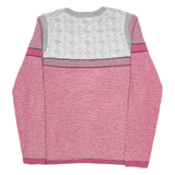 TOMMY HILFIGER Womens Patterned Jumper Pink Tight Knit L