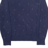 TOMMY HILFIGER Anchor Mens Patterned Jumper Blue Tight Knit L