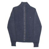 TOMMY HILFIGER Mens Jumper Blue High Neck Chunky Knit M