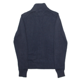 TOMMY HILFIGER Mens Jumper Blue High Neck Chunky Knit M