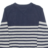 TOMMY HILFIGER Mens Patterned Jumper Blue Striped Tight Knit XS
