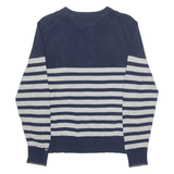 TOMMY HILFIGER Mens Patterned Jumper Blue Striped Tight Knit XS