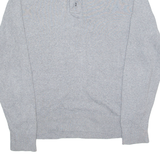 TOMMY HILFIGER Mens Jumper Grey 1/4 Zip Tight Knit L