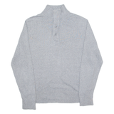 TOMMY HILFIGER Mens Jumper Grey 1/4 Zip Tight Knit L