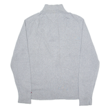 TOMMY HILFIGER Mens Jumper Grey 1/4 Zip Tight Knit L