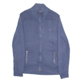 TOMMY HILFIGER Mens Jumper Blue High Neck Tight Knit M