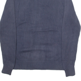 TOMMY HILFIGER Mens Jumper Blue High Neck Tight Knit S