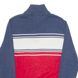TOMMY HILFIGER Mens Jumper Red 1/4 Zip Tight Knit S