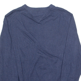 TOMMY HILFIGER Mens Jumper Blue V-Neck Tight Knit M