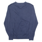 TOMMY HILFIGER Mens Jumper Blue V-Neck Tight Knit M