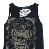 Womens Vest Black Sleeveless XS