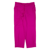Womens Knit Trousers Pink Relaxed Straight Wool W34 L27