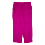 Womens Knit Trousers Pink Relaxed Straight Wool W34 L27