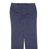 TOMMY HILFIGER Striped Womens Trousers Blue Regular Straight Linen W32 L31