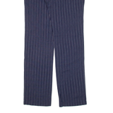 TOMMY HILFIGER Striped Womens Trousers Blue Regular Straight Linen W32 L31