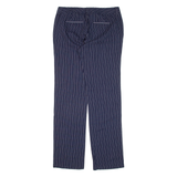 TOMMY HILFIGER Striped Womens Trousers Blue Regular Straight Linen W32 L31