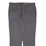 TED BAKER Mens Knit Trousers Grey Regular Tapered Wool W34 L28