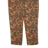 TREND Floral Womens Trousers Green Regular Tapered Linen W32 L26