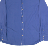 PIERRE CARDIN Mens Plain Shirt Blue Long Sleeve M