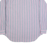 HARRYLAND Mens Shirt Grey 90s Striped Long Sleeve M