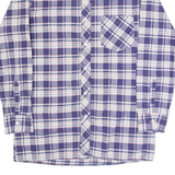 EUROPA Mens Shirt Blue 90s Check Long Sleeve M