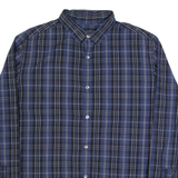 DKNY Mens Shirt Blue Check Long Sleeve L