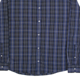 DKNY Mens Shirt Blue Check Long Sleeve L