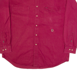 TOMMY HILFIGER Mens Plain Shirt Maroon Long Sleeve L