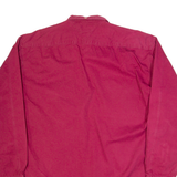 TOMMY HILFIGER Mens Plain Shirt Maroon Long Sleeve L