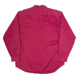 TOMMY HILFIGER Mens Plain Shirt Maroon Long Sleeve L