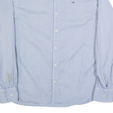 TOMMY HILFIGER Mens Plain Shirt Blue Long Sleeve L