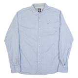 TOMMY HILFIGER Mens Plain Shirt Blue Long Sleeve L