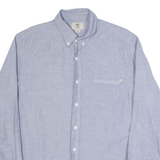 TIMBERLAND Mens Plain Shirt Blue Long Sleeve M