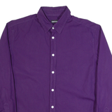 BRUNO BANANI Mens Plain Shirt Purple Long Sleeve L