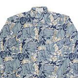 PALO ALTO Mens Shirt Blue 90s Crazy Pattern Long Sleeve L