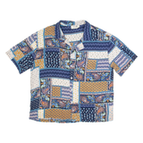 BLACK NUMBER Mens Shirt Blue 90s Patchwork XL