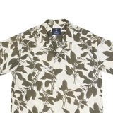 NERVE Mens Hawaiian Shirt Cream Floral 2XL
