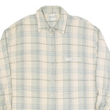 TRU CASUAL Womens Flannel Shirt Grey Check Long Sleeve L