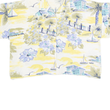 Cropped Womens Shirt Cream Crazy Pattern L