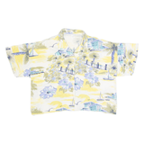 Cropped Womens Shirt Cream Crazy Pattern L