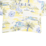 Cropped Womens Shirt Cream Crazy Pattern L