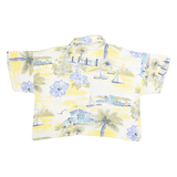 Cropped Womens Shirt Cream Crazy Pattern L