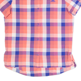 ADIDAS Womens Shirt Pink Check UK 16