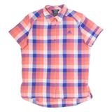 ADIDAS Womens Shirt Pink Check UK 16
