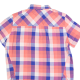 ADIDAS Womens Shirt Pink Check UK 16