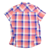 ADIDAS Womens Shirt Pink Check UK 16