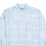 LETS GO Mens Shirt Blue Check Long Sleeve L