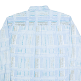 LETS GO Mens Shirt Blue Check Long Sleeve L