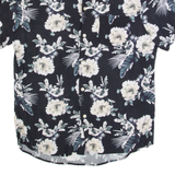 PIER ONE Mens Hawaiian Shirt Black Floral M